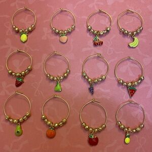 Fruit Wine Charms. Set of 12.
